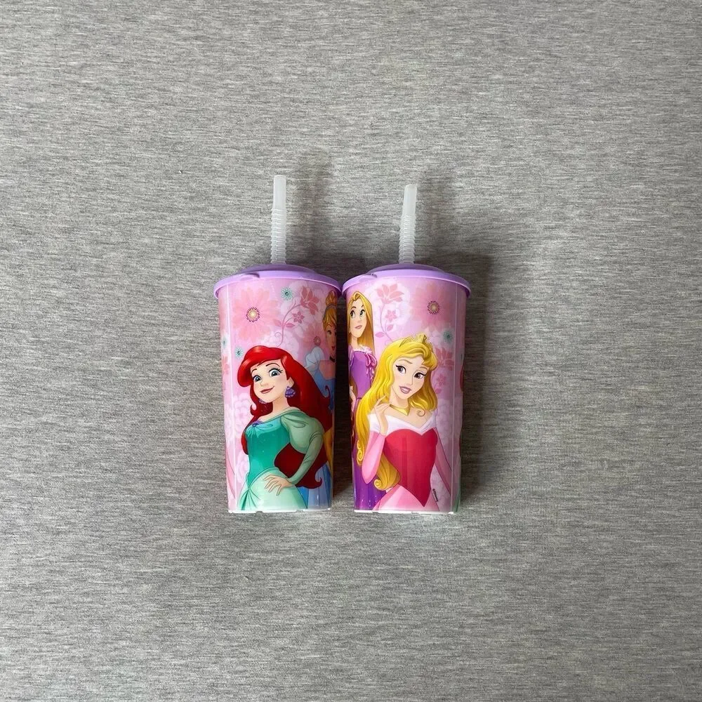 Zak Designs Disney Princesses 16 Oz. Sports Tumbler w/Lid and Straw 2 PCS. Set